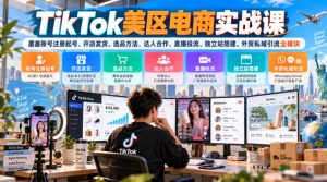 TikTok美区电商实战课，覆盖账号注册起号、开店发货、选品方法、达人合作、直播投流、独立站搭建、外贸私域引流全模块-KJ分享