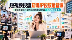短视频投流知识IP投放运营课，解锁投放技巧放大短视频变现价值，实现稳定增长-KJ分享