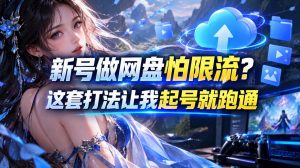 新号做网盘怕限流？这套打法让我起号就跑通，网盘项目推广的8.0版本教学-KJ分享