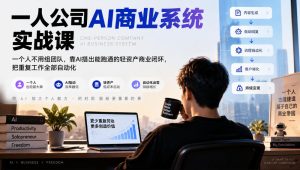一人公司AI商业系统实战课，一个人不用组团队，靠AI搭出能跑通的轻资产商业闭环，把重复工作全部自动化-KJ分享