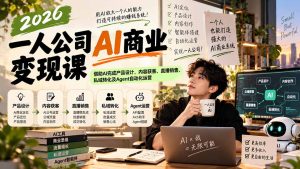 2026一人公司AI商业变现课：借助AI完成产品设计、内容获客、直播销售、私域转化及Agent自动化运营-KJ分享