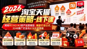 2026淘宝天猫经营策略-线下课：揭秘A1/A2/A3资产运营模型、爆款打造公式、3248推广打法与618大促策略-KJ分享
