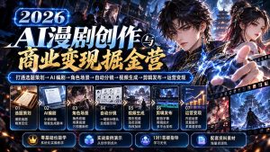 【无水印】2026AI漫剧创作与商业变现掘金营：打通选题→AI编剧→角色场景→自动分镜→视频生成→剪辑发布→运营变现-KJ分享