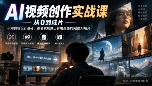 AI视频创作实战课,从0到成片,不用剪辑设计基础,跟着就能做出有电影感的完整AI短片-KJ分享