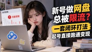 新号做网盘总被限流?一套闭环打法,起号直接跑通变现-KJ分享