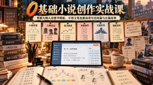 0基础小说创作实战课|掌握大纲人设情节模板,不用文笔也能高效写出短篇与长篇故事-KJ分享