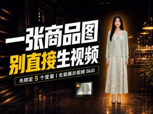 女装AI视频总翻车？问题不在提示词，女装展示视频Skill先锁定5个变量！-KJ分享