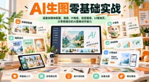 AI生图零基础实战,涵盖自媒体配图、海报、IP角色、信息图表、UI落地页,从零搭建你的AI图像创作能力-KJ分享