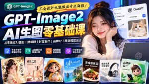 不会设计也能做出专业海报！GPT-Image2从零教你AI生图、提示词、封面制作、品牌IP与商业视觉设计-KJ分享