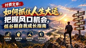 付费文章：如何抓住人生大运，把握风口机会，低谷期自我成长指南-KJ分享
