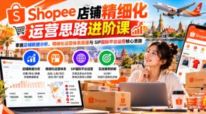 Shopee店铺精细化运营思路进阶课，掌握店铺数据分析、精细化运营体系搭建与SIP国际平台运营核心思路-KJ分享