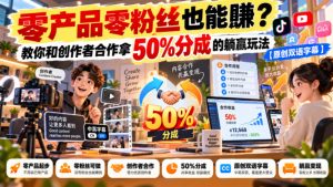 【无水印】零产品零粉丝也能賺？教你和创作者合作拿50%分成的躺赢玩法【原创双语字幕】-KJ分享